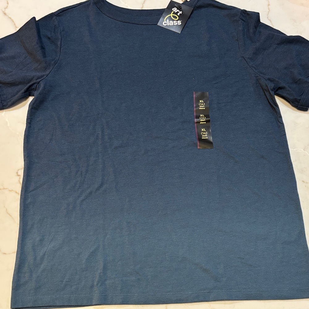 Art Class Navy Blue Ombre’ Girls Short Sleeve Tee Size XL (14) NWT Cotton/Poly
